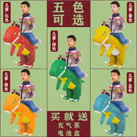 Inflatable Dinosaur Costume for Kids and Adults, Green T-Rex Rider Fancy Dress for Parties and Events