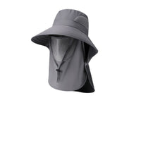 Unisex Outdoor UV Protection Sun Hat with Detachable Face Mask and Wide Brim
