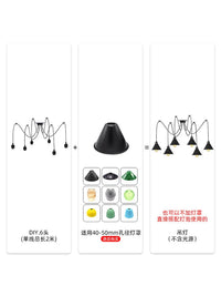 DIY Multi-Head Spider Chandelier with E27 Sockets for Living Room Dining Hall