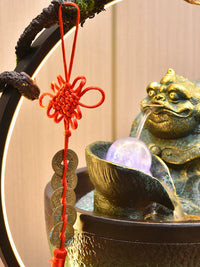 Feng Shui Money Frog Pixiu Water Fountain Ornament for Living Room Office Desktop Decor
