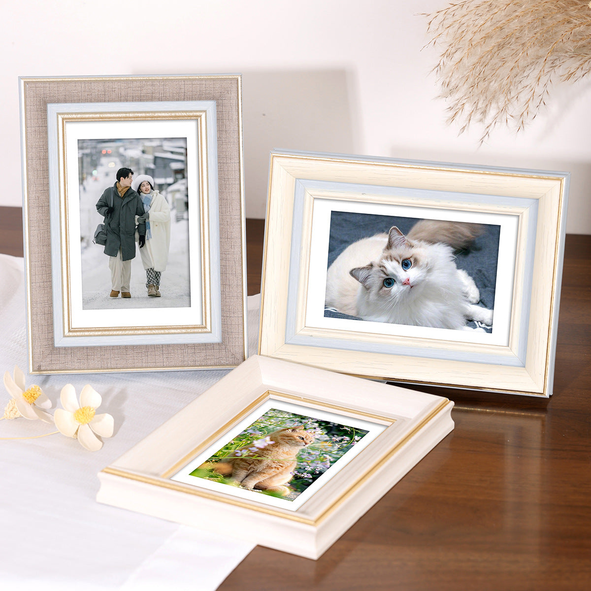 Elegant Photo Frame for Tabletop or Wall Mount, Available in Various Sizes (5, 6, 7, 8, 10, 12 inch, A4)