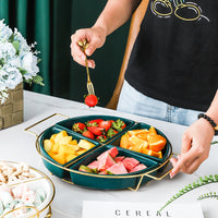 Nordic Ceramic Divided Serving Platter for Snacks and Fruits