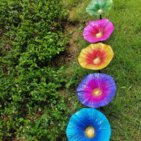 Outdoor Garden Bird Feeder Tray with Stake, Creative Flower Design