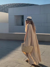 Women's Elegant Cardigan Long Dress Loungewear Two-Wear Autumn Fashion