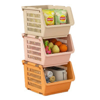 Thickened Plastic Rolling Storage Basket for Living Room, Kitchen, and Toys