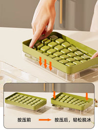 Sherry Ice Cube Mold with Press-Type Ice Tray and Storage Box for Home Refrigerator, Food-Grade Ice Making Tool