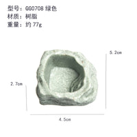 Reptile Feeding Dish and Water Bowl, Realistic Stone Decor for Lizards, Geckos, Spiders, Turtles, Snakes, Parrots, Chinchillas