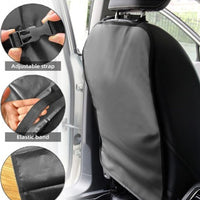 Car Seat Back Protector Kick Mat with Storage Pockets, Waterproof 420D Oxford Cloth or Clear PVC