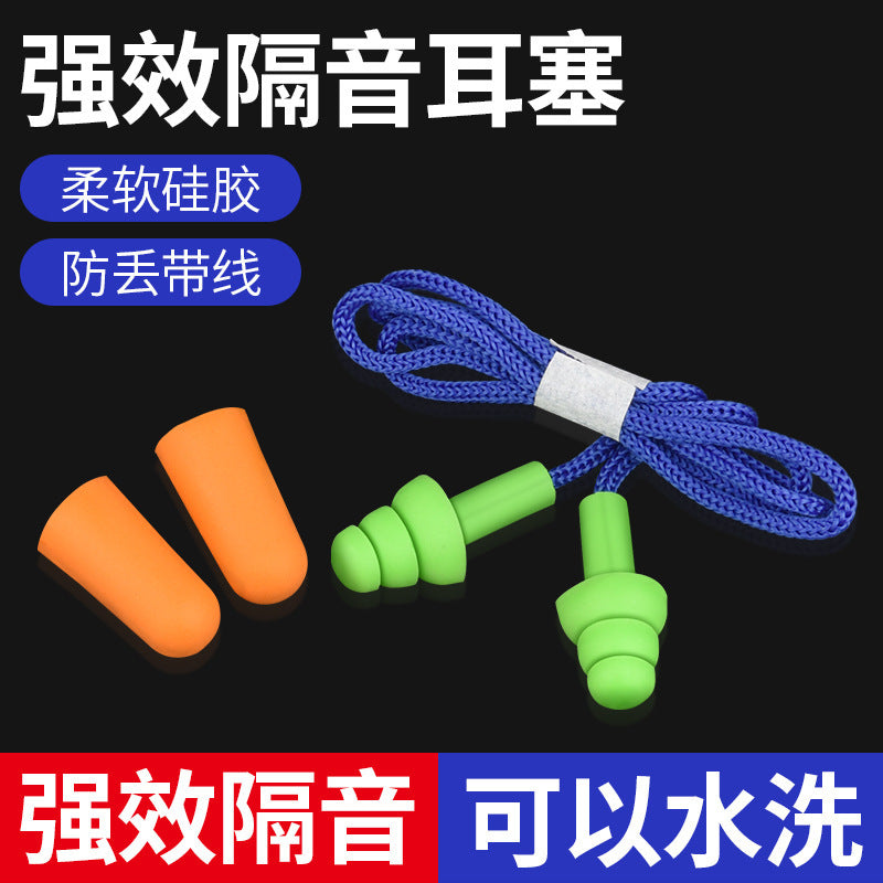 Industrial Noise Cancelling Earplugs for Sleep, Study, and Work - Silicone Reusable