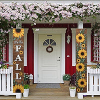 Thanksgiving Sunflower Maple Leaf Porch Banner Door Decoration