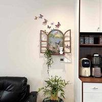 3D Butterfly Decorative Wall Art with Faux Window Shelf for Entryway & Home Decor