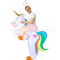 Inflatable Rainbow Unicorn Pegasus Costume for Halloween & Parties