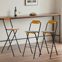 Portable Folding Bar Stool with Backrest - High Counter Height Chair for Kitchen, Bar, or Outdoor Use
