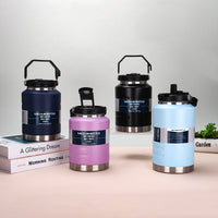 Stainless Steel Insulated Water Bottle with Straw, Large Capacity Portable Outdoor Sports Kettle