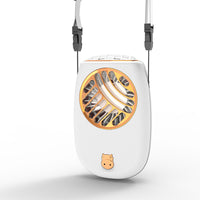 Portable USB Rechargeable Neck Fan with Strong Airflow for Dorm and Office