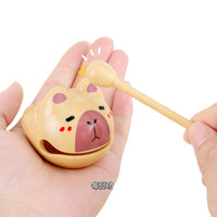 Cartoon Mini Wooden Fish Percussion Toy for Stress Relief and Mindfulness, Cute Desk Ornament for Students and Office