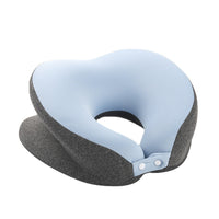 Multifunctional U-Shaped Memory Foam Neck Pillow for Napping and Travel, Removable Ice Silk Cover