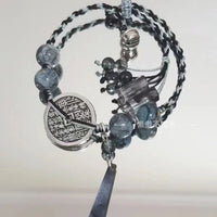 Chifeng Mountain Ghost Coin Braided Bracelet with Five Emperors Coins, Original Chinese Design