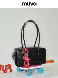 muva. Beaded Heart Charm Bag Pendant