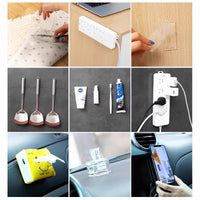 Self-Adhesive Power Strip Fixator Wall Mount, Punch-Free Socket Holder for Cable Management