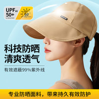 Women's UV Protection Ice Silk Sun Hat with Wide Brim and Face Shield