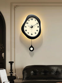 Vintage Style Wall Clock for Living Room, Cream Aesthetic, Sound-Activated Luminous