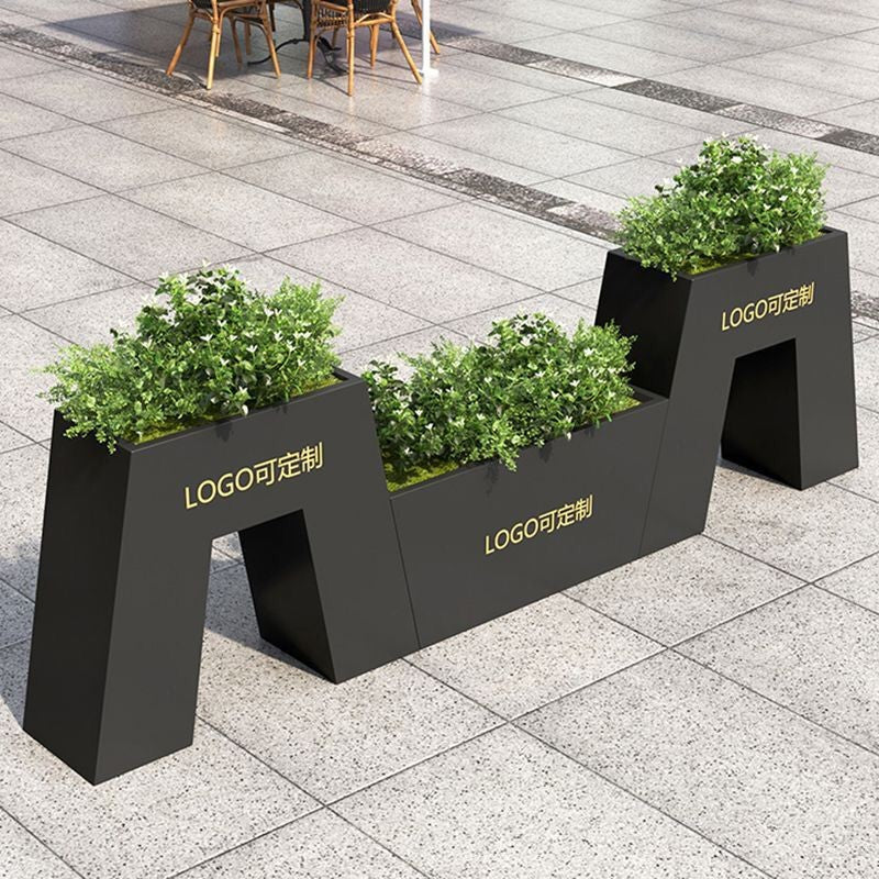 Galvanized Steel Planter Box Outdoor Iron Art Combination for Commercial Streets, Squares, Courtyards, Balconies