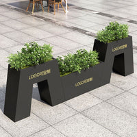 Galvanized Steel Planter Box Outdoor Iron Art Combination for Commercial Streets, Squares, Courtyards, Balconies