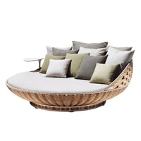 Outdoor Rattan Round Daybed Swing Chair for Garden Patio