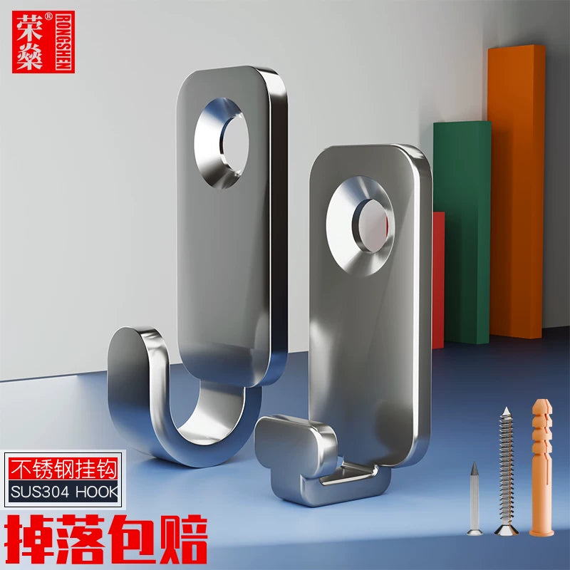 Stainless Steel Picture Frame Hooks with Nails and Expansion Tubes for Wall Mounting