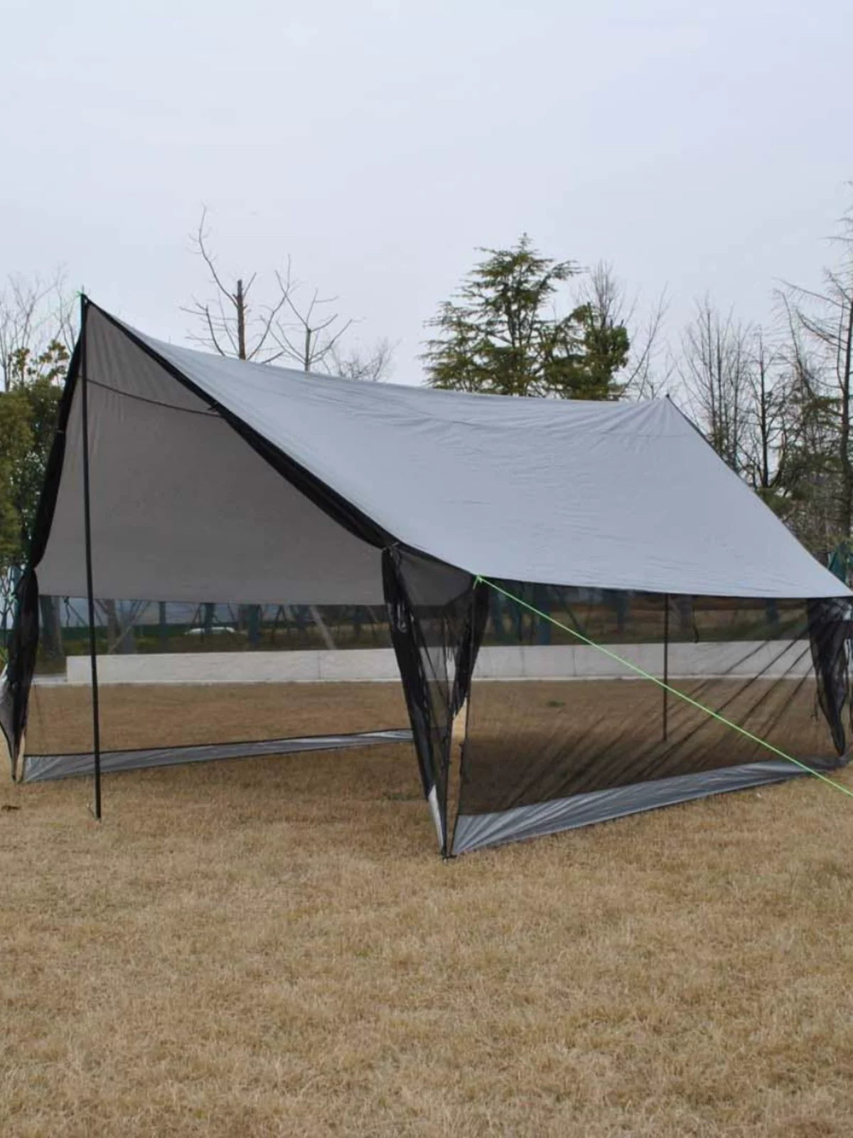 Large 8-Person Outdoor Camping Tarp with Mosquito Net - Waterproof & Sun Protection