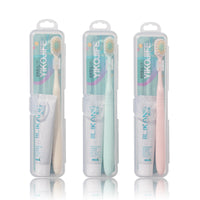 Portable Travel Toothbrush Set with Storage Case and Soft Bristles