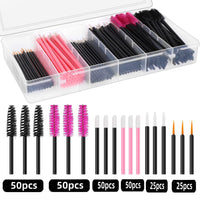 Disposable Makeup Applicator Set - Eyelash, Eyebrow, Lip, Eyeliner Brushes, Palette & Powder Puffs