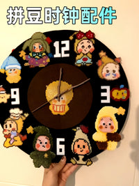 DIY Pixel Art Record Clock Kit with Silent Movement and Walnut Pointers for Living Room Bedroom Decor