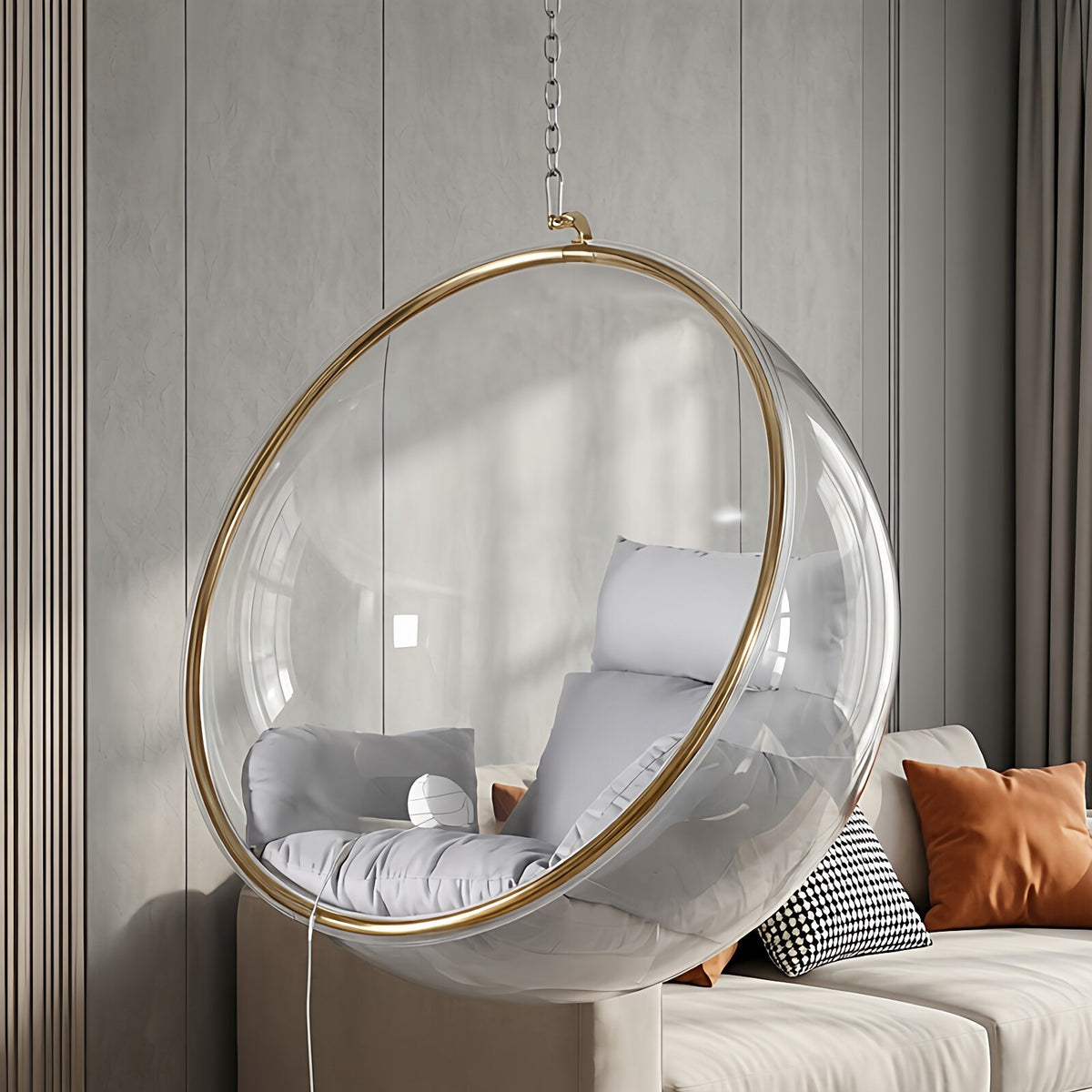 Acrylic Bubble Hanging Chair Indoor Outdoor Swing Basket Nordic Balcony Leisure Chair