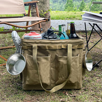 Large Capacity Outdoor Camping Storage Bag for Picnic Tools and Cookware, Multifunctional Waterproof Organizer