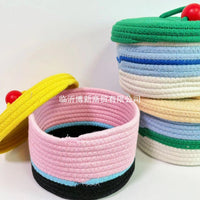 Hand-Woven Storage Basket with Lid for Home Organization
