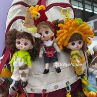 LoliFun 14cm Articulated Doll with Changeable Outfits, Phone Bag, and Lanyard - Girls' Gift