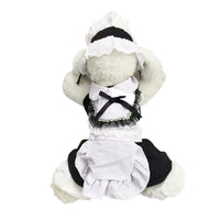 Pet Maid Cosplay Costume Dress with Headband for Cats and Dogs