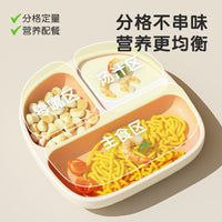 Baby Silicone Divided Plate, Food Grade Training Feeding Bowl for Infants and Toddlers, One-Piece Design