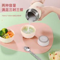 Minimalist Stainless Steel Food Jar with Handle, Wide Mouth Vacuum Insulated Thermos for Porridge and Soup