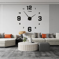 Large 3D DIY Acrylic Wall Clock Modern European Style Digital Sticker Clock