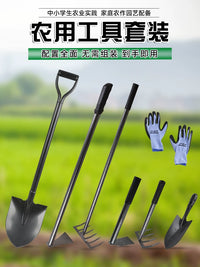 Gardening Tool Set for Digging, Weeding, and Planting - Shovel, Hoe, Rake