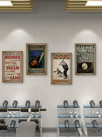 American Retro Baseball Club Wall Art Motivational Sports Poster for Gym & Stadium Decor