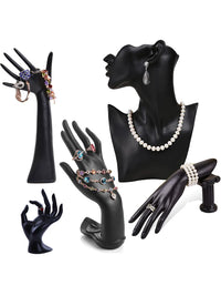 Mannequin Bust Jewelry Display Stand for Necklaces, Earrings, Bracelets, and Rings