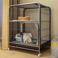 Indoor Cat Cage with Litter Box, Large Cat Villa, Space-Saving Cat House for Small Cats