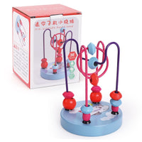 Wooden Bead Maze Toy for Toddlers - Beechwood Fruit & Animal Theme