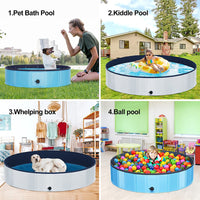 Foldable PVC Pet Swimming Pool for Dogs and Cats, Portable Bathing Tub