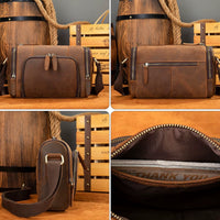 Men's Genuine Leather Crossbody Bag Large Capacity Shoulder Bag