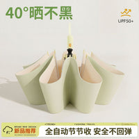 Automatic UV Protection Umbrella, Thickened Black Glue Sunshade, Dual-Use for Sunny and Rainy Days, Foldable